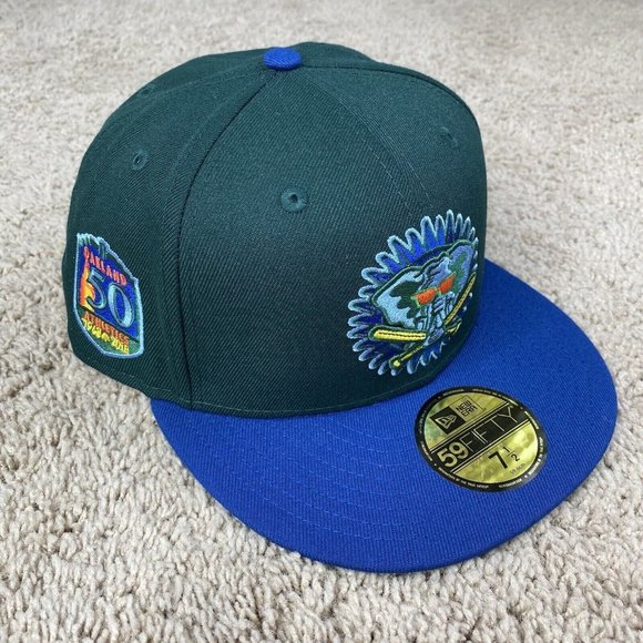 Oakland Athletics New Era 59Fifty Enchanted Forest Sz 7 1/2 50th Anni Green Cap - Picture 1 of 8